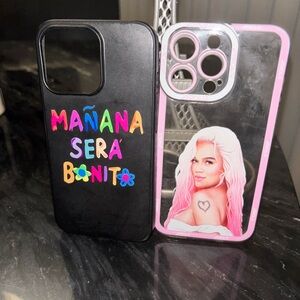 Custom Pink and Black Phone Case Set